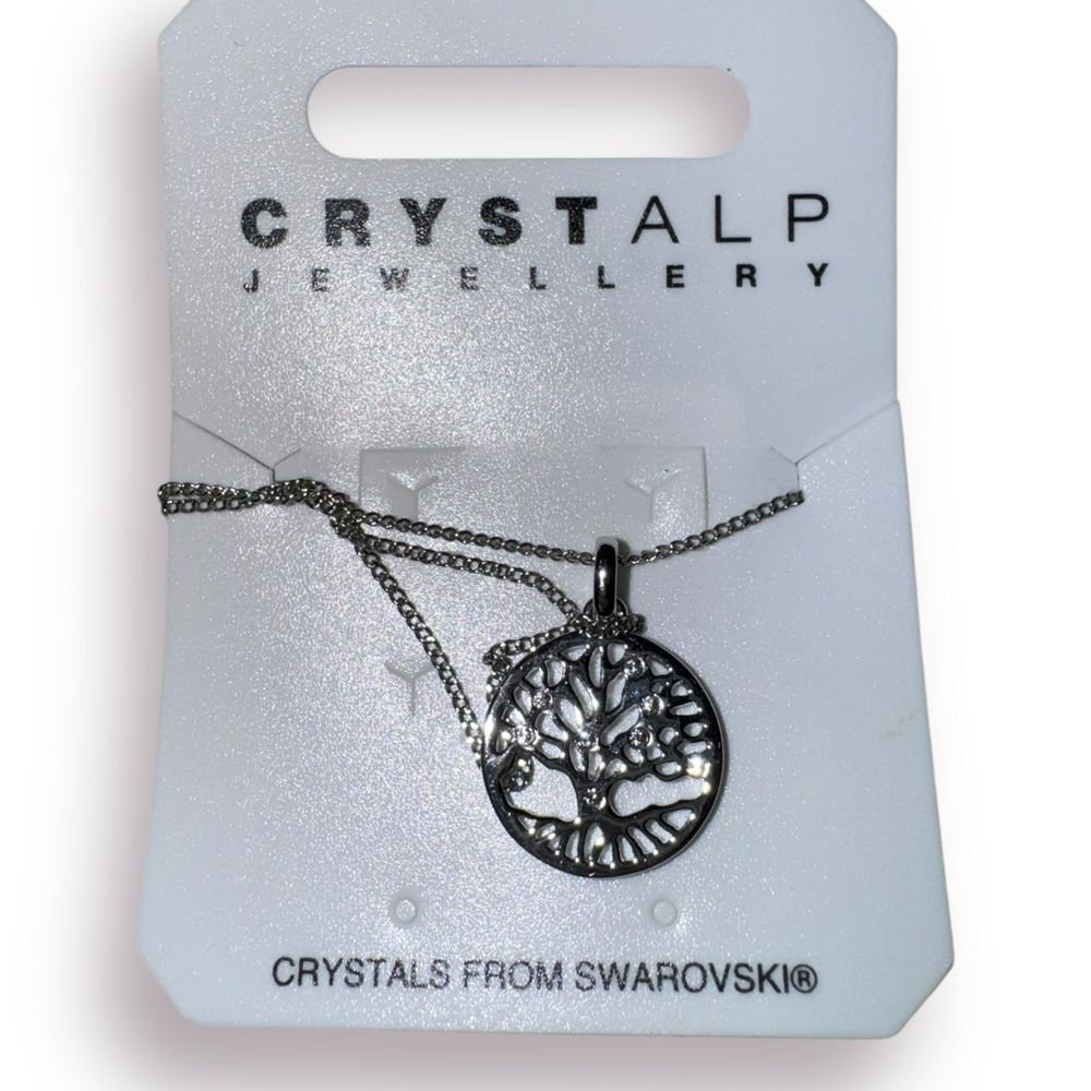 Crystalp Tree of Life Pendant‎ Silver Necklace